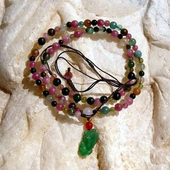 繁=英3494天然缅甸A货老坑正阳绿翡翠貔貅碧玺珠纯金珠手链项链