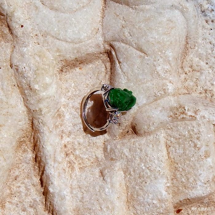 天然A货缅甸老坑翡翠戒指环