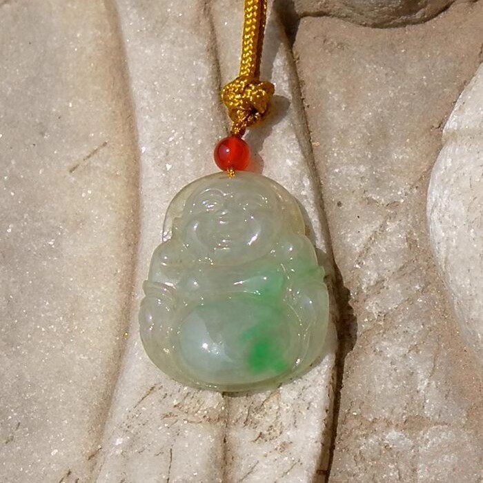 香=秀1350天然缅甸A货老坑正阳绿翡翠佛公吊坠挂件手工雕刻带证书