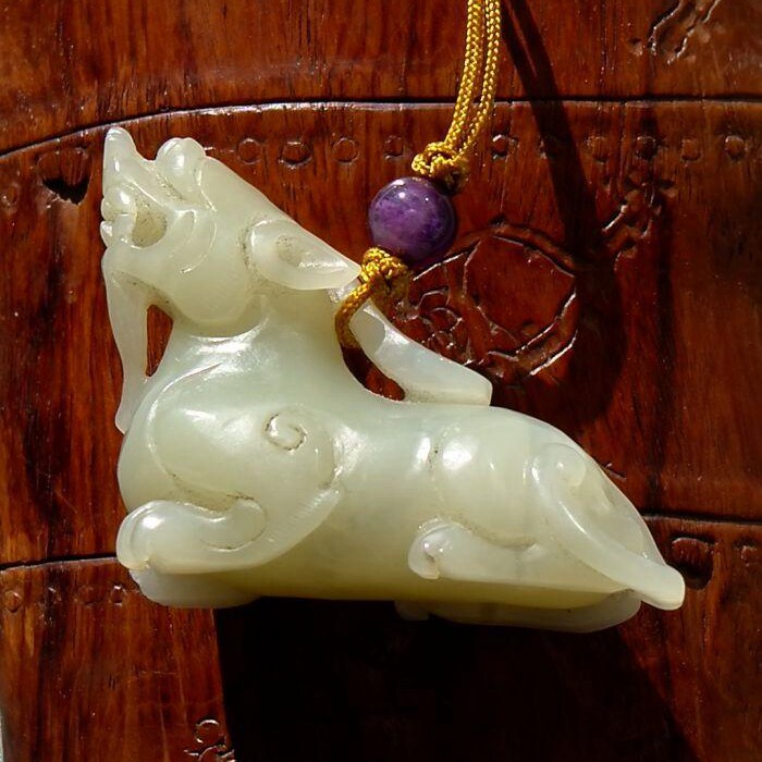 激=昂9141库存清代天然新疆和田玉青白玉籽料貔貅大把件古风摆设