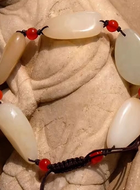 天然新疆和田玉籽料手链手串