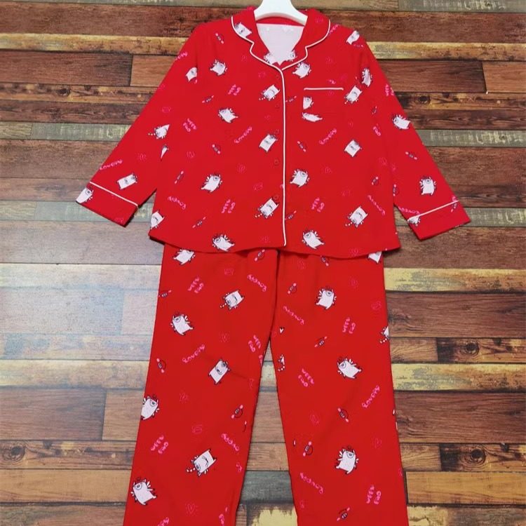 日单女磨毛绒卡通家居服