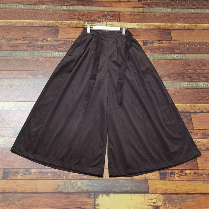 限时包邮！日单 秋冬款 侧边系带 超宽松 光泽感灯芯绒阔腿裤裙裤,女装/女士精品,裙裤,淘宝优惠券,粉丝福利购,淘宝优惠卷