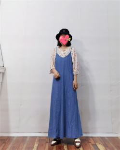 短款 洗水牛仔A字吊带连衣裙 小外套 两件套 CK6F 裙装 日单