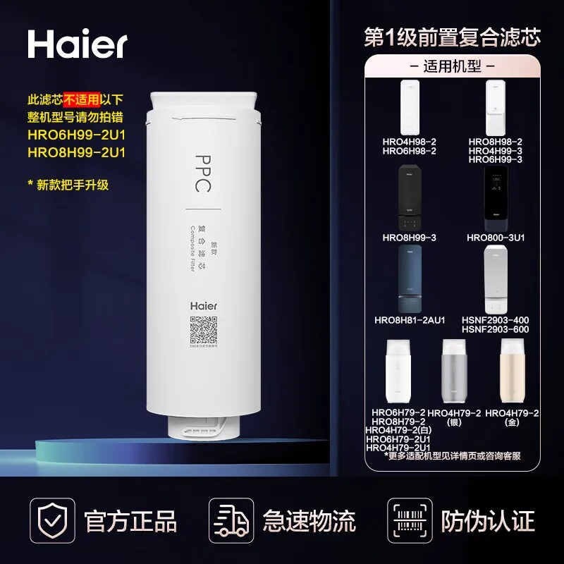 海尔净水器滤芯HRO6H01-3(U1)  6H52 8H01 6H68-3反渗透膜PPC复合