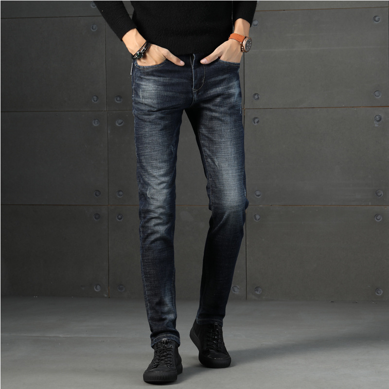 2019秋冬裝新款青年學生潮流休閑男士牛仔褲韓版修身彈力長褲男式在類目 男裝, 牛仔褲中 - 來自Buy2taobao.com提供專業的淘寶代購服務