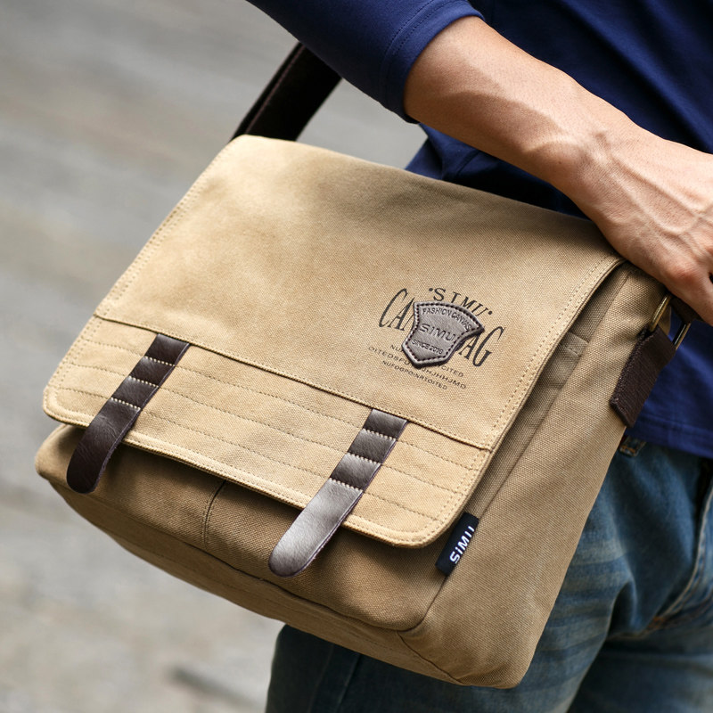 包包男士斜挎包男帆布男包单肩包男款挎包外出背包休闲高档帆布包