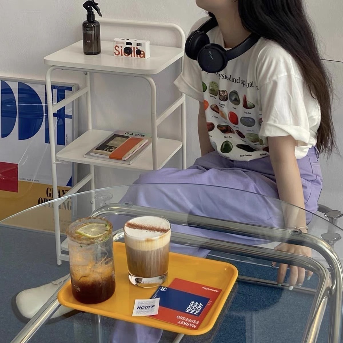 韩国小众印花纯棉短袖宽松t恤