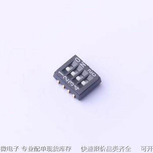 CHS-04TA1 拨码开关 拨码开关 (间距1.27mm) SMD-8P,5.4x6.6mm原
