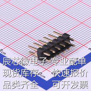 X6521WV-2x06H-C60D30 排针 间距:2.54mm 2x6P 直插 方针 镀金足1