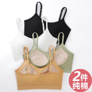 纯棉运动内衣女聚拢小胸美背文胸2026新款爆款性感一体背心式夏季