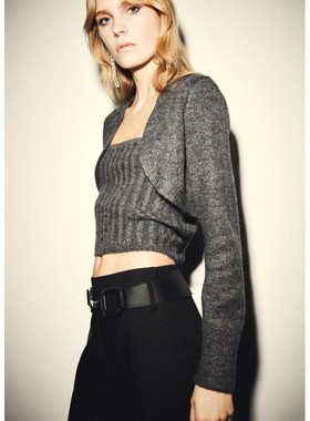 西班牙欧洲正品代购 MANGO 女士 金银线短款开襟衫  17019121