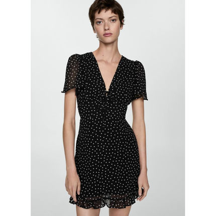 西班牙欧洲正品代购 MANGO 女士 印花短款连衣裙 77032926