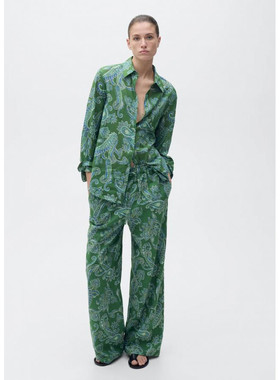 西班牙欧洲正品代购 MANGO 女士 民族风印花棉质衬衫 87027182