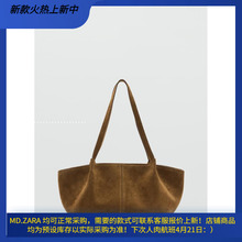 西班牙欧洲正品代购 MANGO 女士 双手柄真皮绒面革手提包87040440