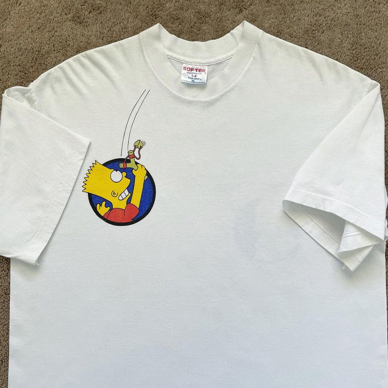 小众设计感美式卡通创意印花圆领白色t恤短袖男女情侣款学生百搭