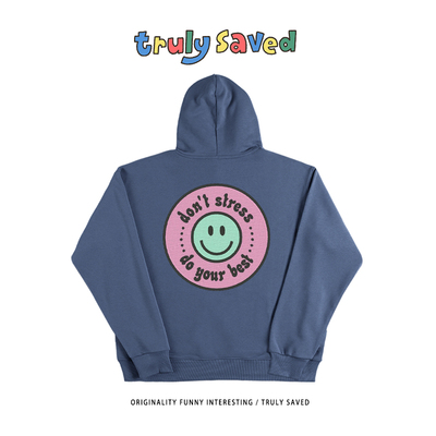 Truly saved 好物推荐 2025新款美式潮牌笑脸印花连帽衫卫衣百搭