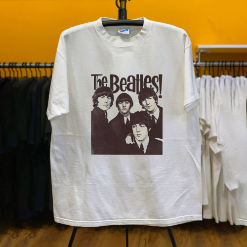 经典摇滚The Beatles复古英伦风披头士乐队美式vintage宽松短袖T