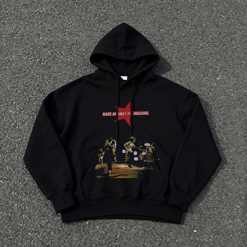 Rage Against The Machine暴力反抗机器乐队美式摇滚圆领连帽卫衣
