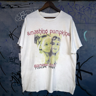 Smashing Pumpkins碎南瓜乐队vintage复古风美式短袖纯棉T恤男女