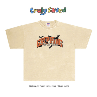 oversize痞帅风 创意字母设计感ins阿美咔叽潮牌短袖 ART Fashion