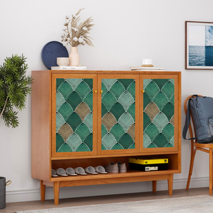 贴纸翻新家具美容自粘旧柜子复古装 饰贴衣柜绿色改色防水贴膜改造