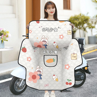 电动车挡风被夏季遮阳防晒双面防水防雨罩防风电瓶车摩托四季薄款