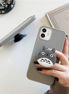 千与千寻灰色龙猫适用苹果17promax手机壳气囊支架13/14硅胶可爱iphoneAir软壳全包15简约外壳16plus保护套12