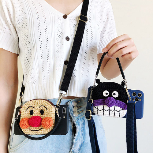 苹果系列可爱面包超人斜挎零钱包