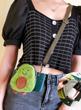 春夏绿色牛油果包包款15plus适用苹果17promax手机壳可背斜挎16P毛绒13零钱包iphoneAir可爱卡通14带挂绳软壳