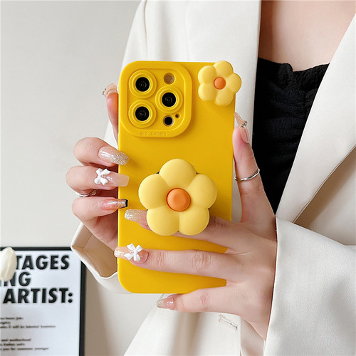 苹果系列旋转花朵气囊支架手机壳