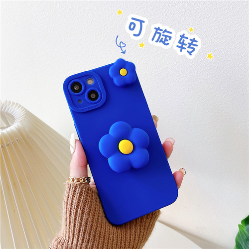 苹果系列克莱因蓝旋转花朵手机壳