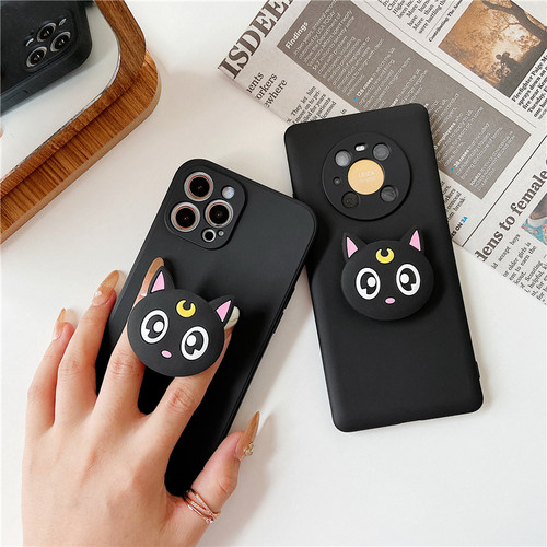 可爱露娜猫气囊支架手机壳苹果