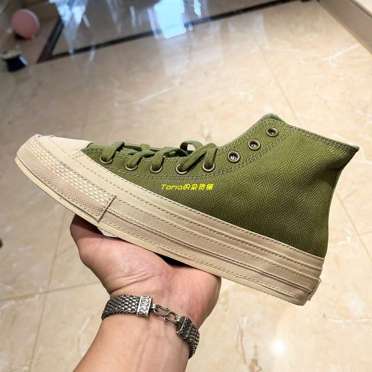 Converse匡威Chuck 70复古军事风苔藓绿高帮休闲帆布鞋A03661C
