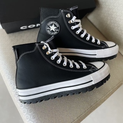 匡威防水男女通用系带皮质休闲鞋