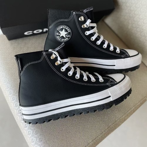 匡威防水男女通用系带皮质休闲鞋