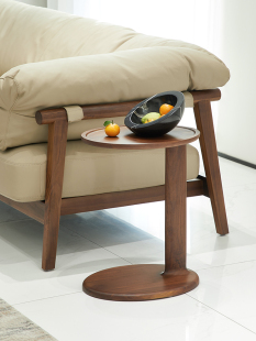 意大利沙发边桌黑胡桃木角桌阳台小桌小咖啡桌斯堪 纳维亚实木边