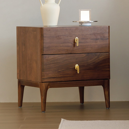 欣雅图纯北美黑胡桃木床头柜