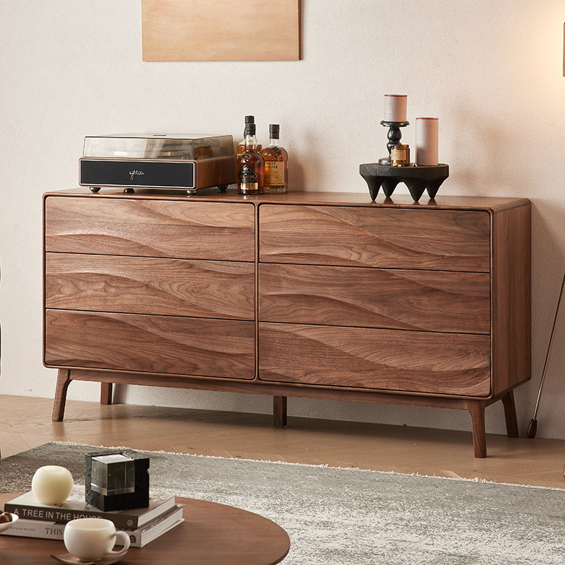 北美黑胡桃木餐边柜靠墙一体客厅置物柜茶水柜北欧卧室储物柜斗柜,住宅家具,餐边柜,淘宝优惠券,粉丝福利购,淘宝优惠卷