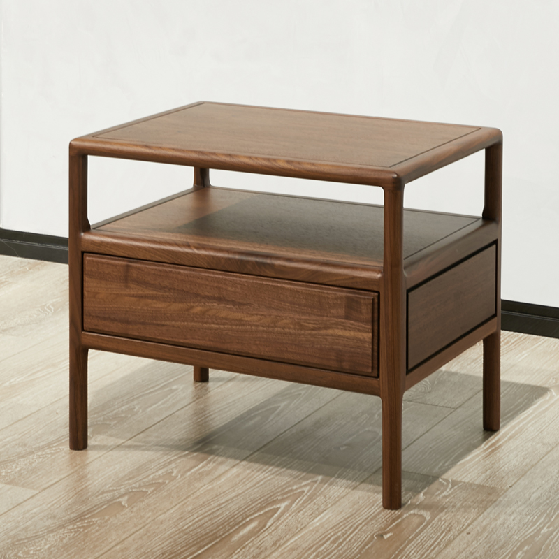 北美黑胡桃木床头柜卧室床边柜