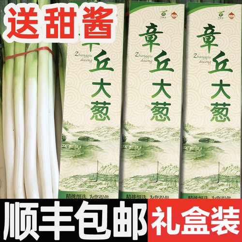 山东大葱正宗章丘大葱现挖礼盒装新鲜甜葱顺丰非铁杆洋葱蔬菜批发 - 封面