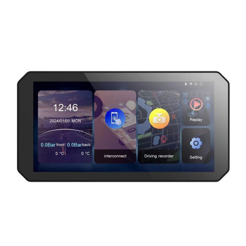 新款5.99寸摩托车无线carplay前后记录仪胎压华为Hicar手机互联