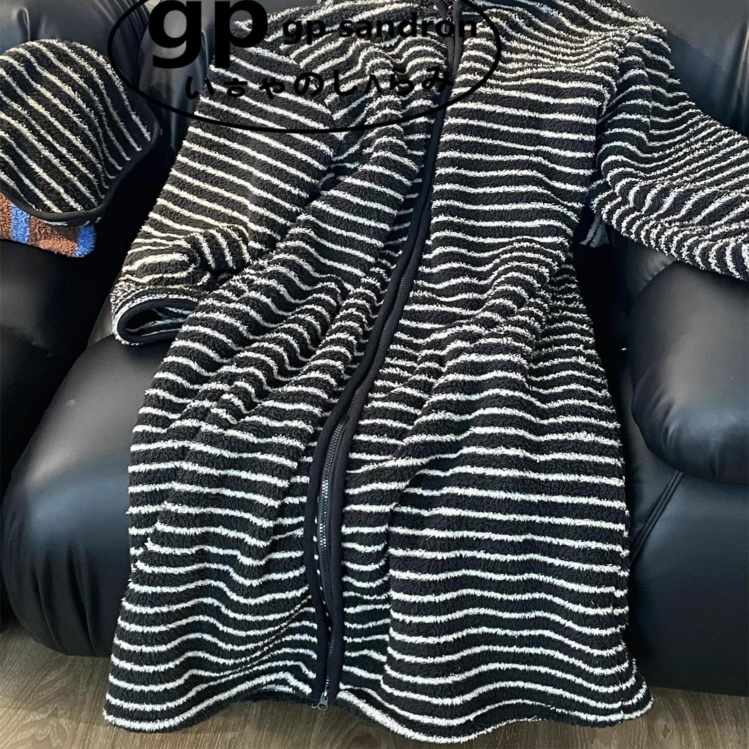 GPSandron条纹珊瑚绒睡裙女