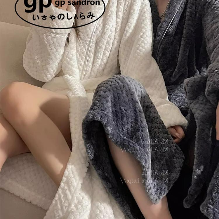 GPSandron情侣加厚珊瑚绒睡袍