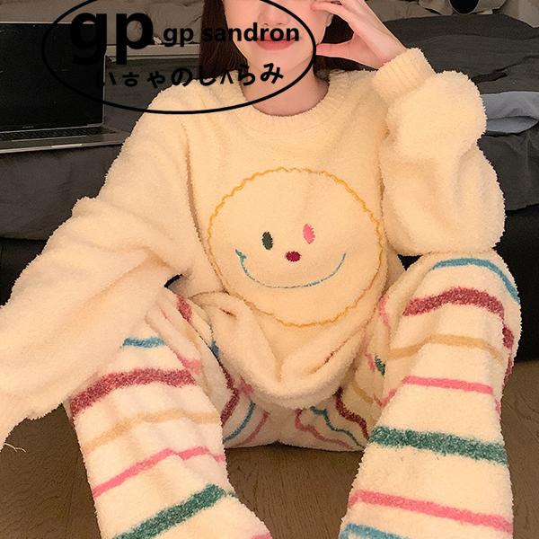 GPSandron加厚笑脸法兰绒睡衣