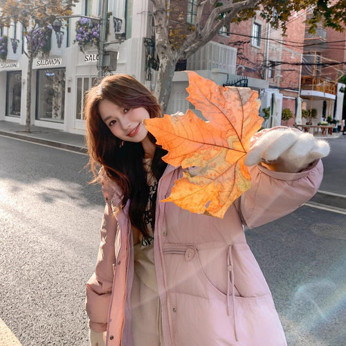 大码羽绒服胖mm200斤加肥加大宽松连帽加厚中长款白鸭绒250外套