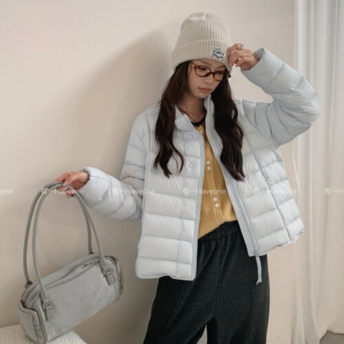 女款7A抗菌95白鸭绒短款羽绒服