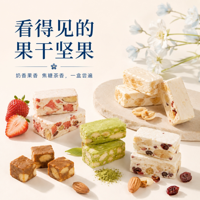 苏小糖厦门特产伴手礼创意手工花生牛轧糖糖果礼盒巴旦木坚果糖