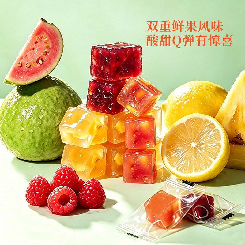 苏小糖水果果汁软糖柠檬凤梨芭乐茉莉零食糖果礼盒七夕礼物送女生