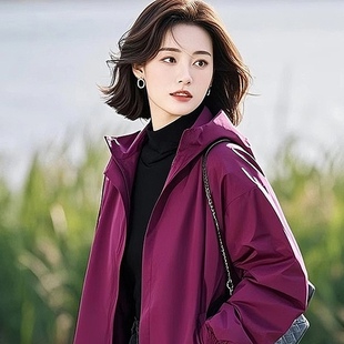 2025超火小个子超好看休闲设计感小众独特漂亮梅子色外套女早春季